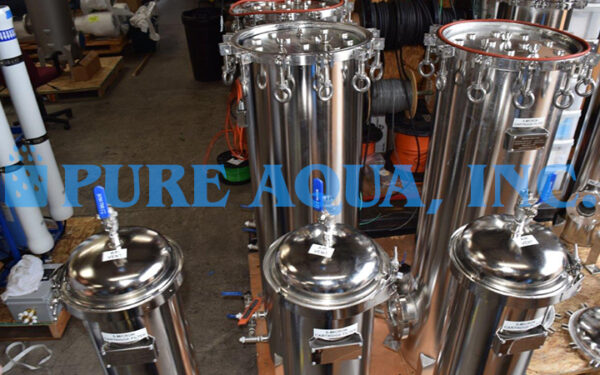 Stainless Steel Multi Cartridge Filter Housing 4 x 350,000, 3 x 260,000 and 3 x 115,200 GPD - Kuwait